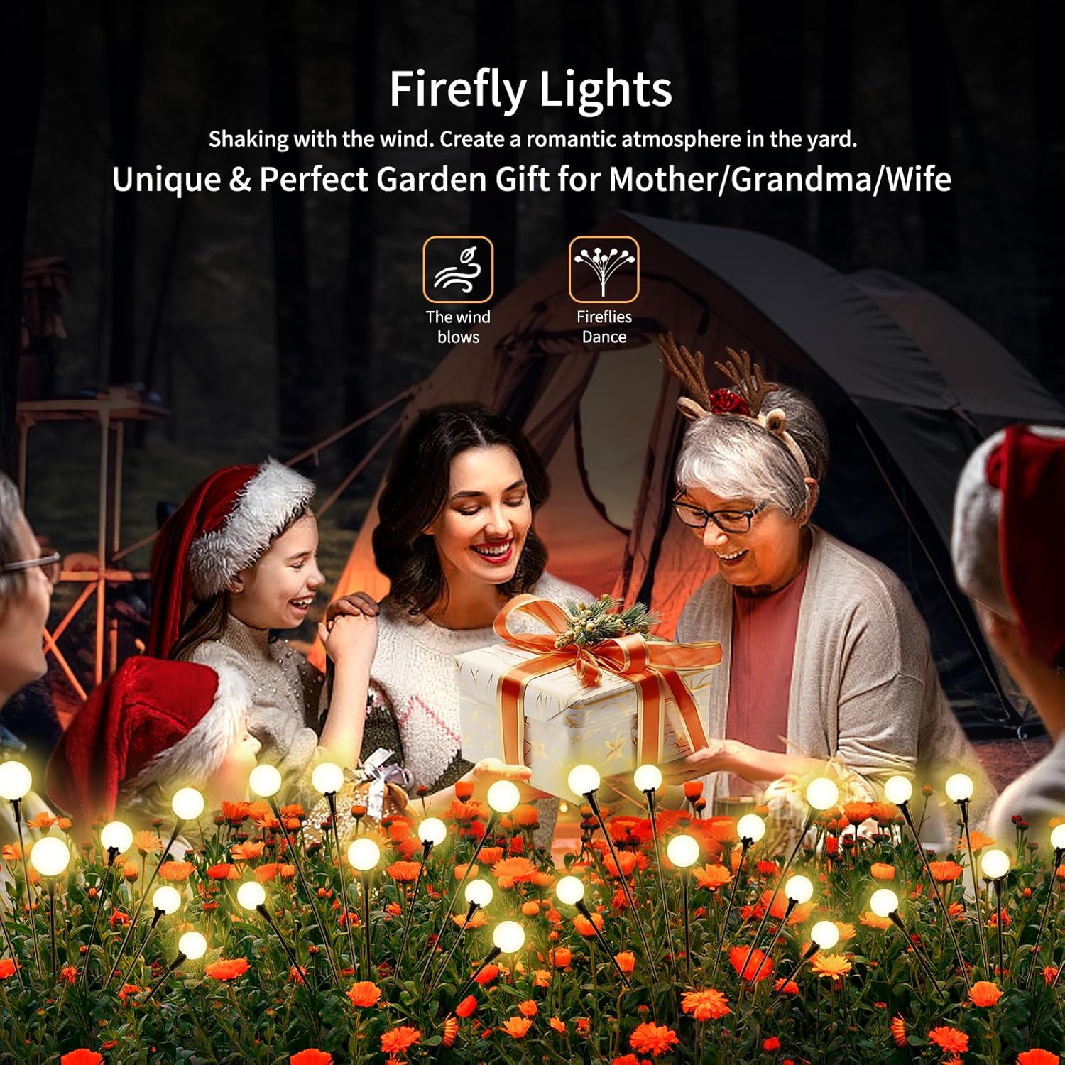 Solar Lights Outdoor Waterproof 4 Pack of 32 LEDs