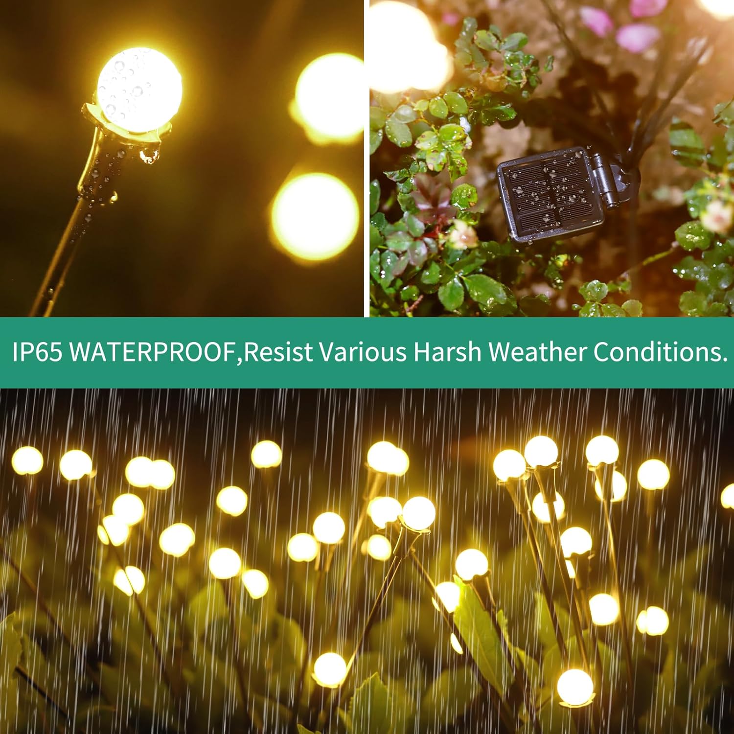 Solar Lights Outdoor Waterproof 4 Pack of 32 LEDs